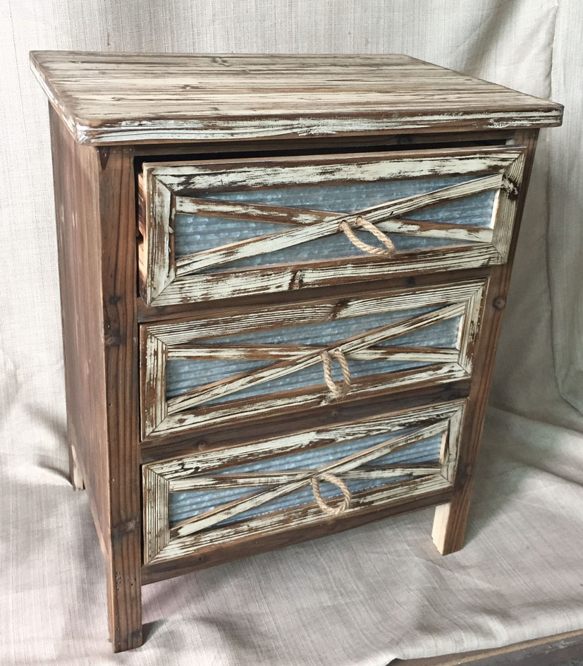 Industrial style 3 drawers cabinet